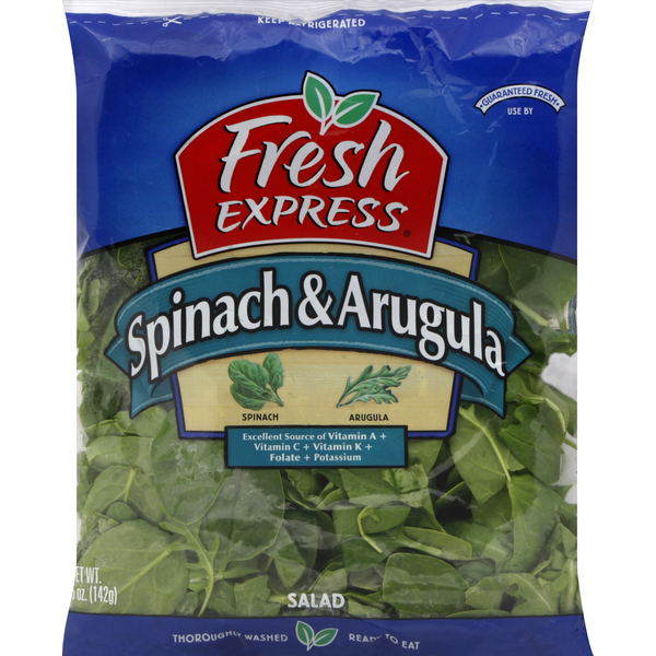 Packaged Vegetables & Fruits Fresh Express Salad, Spinach & Arugula hero