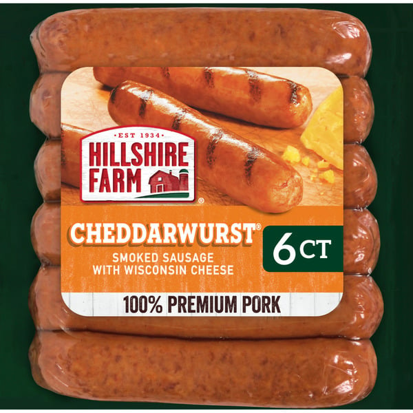 Hot Dogs, Bacon & Sausage Hillshire Farm Cheddarwurst Smoked Sausage Links hero