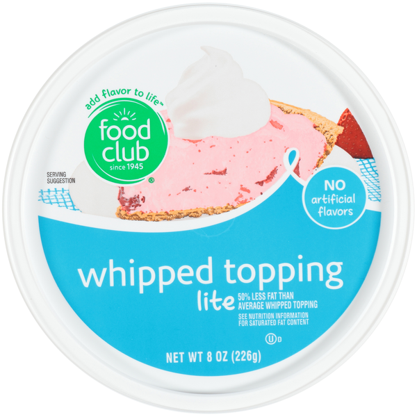 Frozen Dessert Food Club Lite Whipped Topping hero