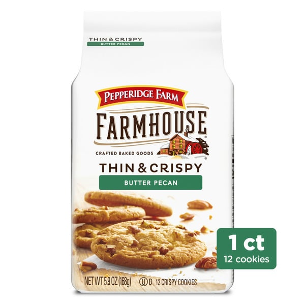 Packaged Cookies Pepperidge Farm Thin & Crispy Butter Pecan Cookies hero