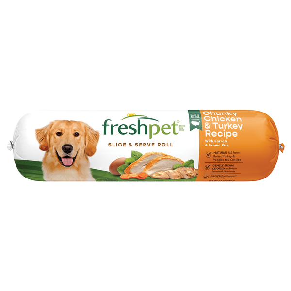 Dog Food Freshpet Dog Food, Chunky Chicken & Turkey Recipe, Slice & Serve Roll hero