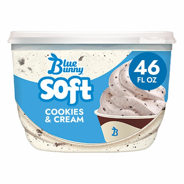 Ice Cream, Novelties & Ice Blue Bunny Soft Cookies & Cream Frozen Dessert hero