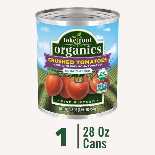 Canned & Jarred Vegetables Take Root Organics No Salt Added Crushed Tomatoes hero