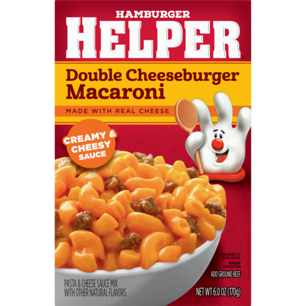 Instant Foods Hamburger Helper Double Cheeseburger Macaroni, Creamy & Cheesy Sauce hero