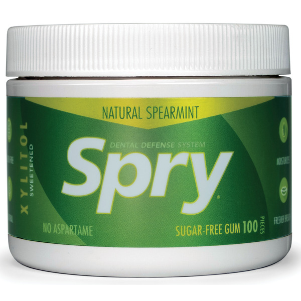 Mint & Gum Spry Sugar Free Gum Natural Spearmint Flavor with Xylitol, No Aspartame hero