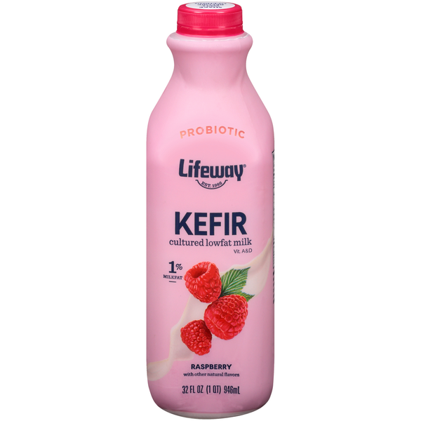 Yogurt Lifeway Kefir Raspberry Cultured Lowfat Milk hero