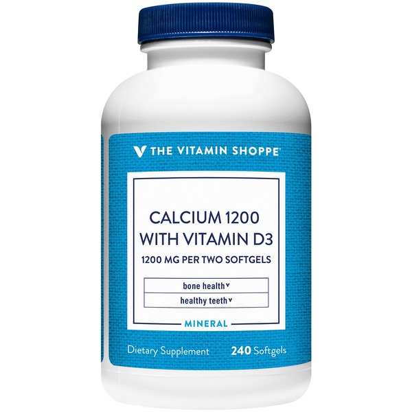 Bone & Joint Health The Vitamin Shoppe Calcium 1200 with Vitamin D3 - 1,200 MG (240 Softgels) hero