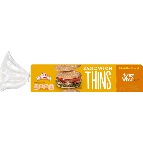 Frozen Breakfast Oroweat 6 count, Sliced Sandwich Thins hero