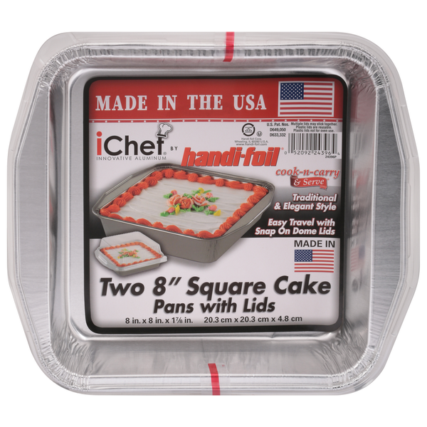 Kitchen Supplies Handi-foil Cake Pans, Square, 8 Inch hero