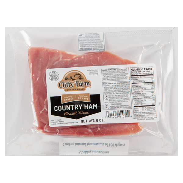 Packaged Meat Clifty Farm Country Meats Country Ham Biscuit Slices hero