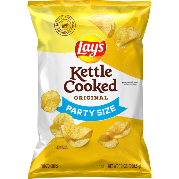 Chips & Pretzels Lay's Potato Chips, Original, Kettle Cooked, Party Size hero