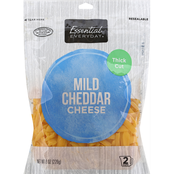 Packaged Cheese Essential Everyday Cheese, Mild Cheddar, Thick Cut hero