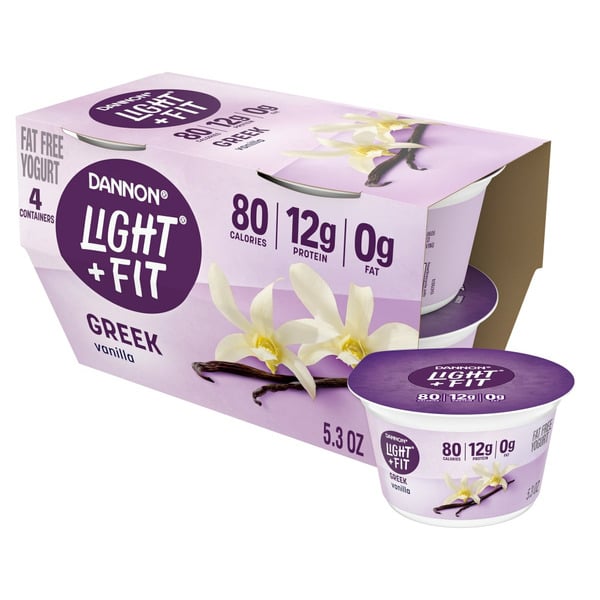 Yogurt Dannon Light + Fit Vanilla Greek Nonfat Yogurt Cups hero