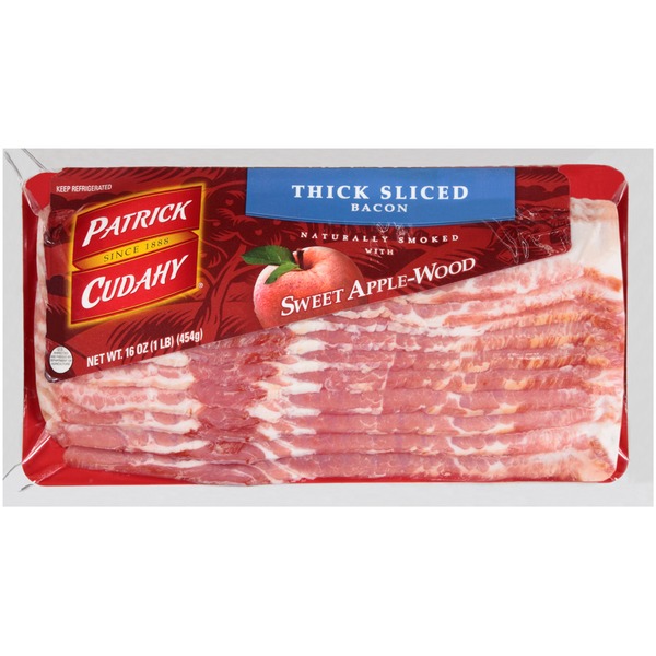 Hot Dogs, Bacon & Sausage Applegate Naturals  Thick Slice Uncooked Bacon hero