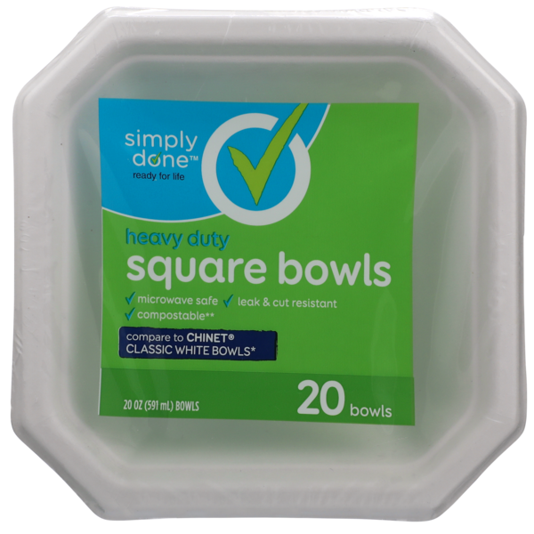 Plates, Bowls, Cups & Flatware Simply Done Heavy Duty Square Bowls hero