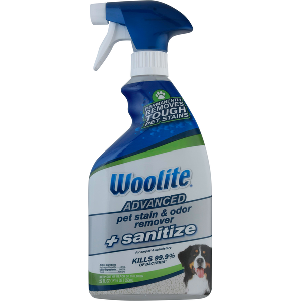 Laundry Woolite Pet Stain & Odor Remover + Sanitize, Advanced hero