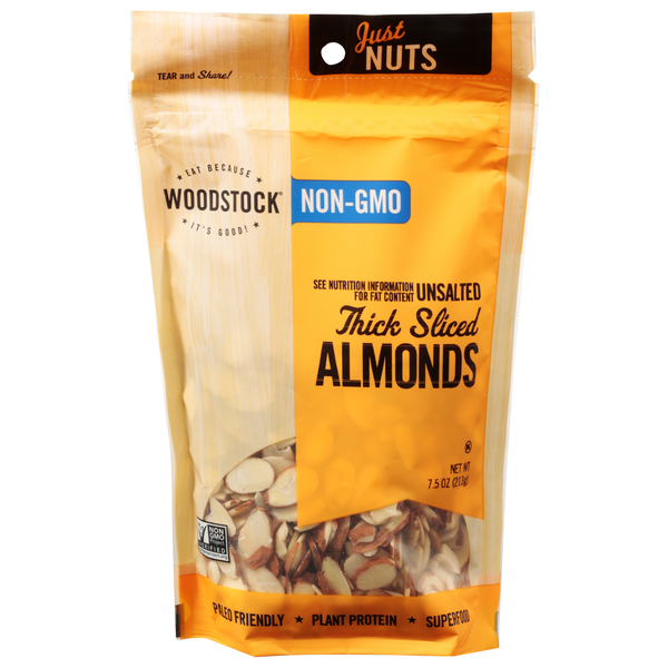 Nuts, Seeds & Dried Fruit WOODSTOCK Almonds, Non-GMO, Thick Sliced, Unsalted hero