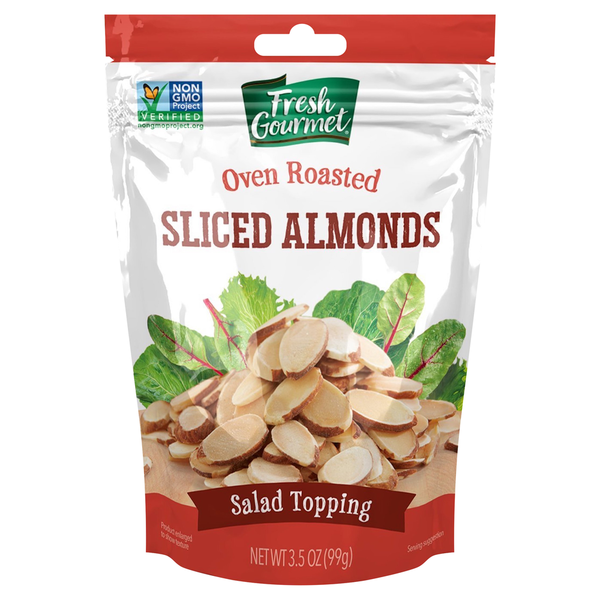 Nuts, Seeds & Dried Fruit Fresh Gourmet Salad Topping, Sliced Almonds, Oven Roasted hero