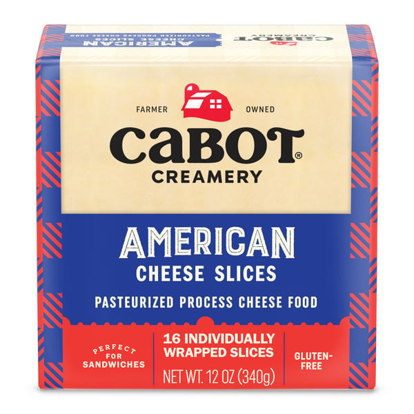 Packaged Cheese Cabot White American Cheese Slices hero