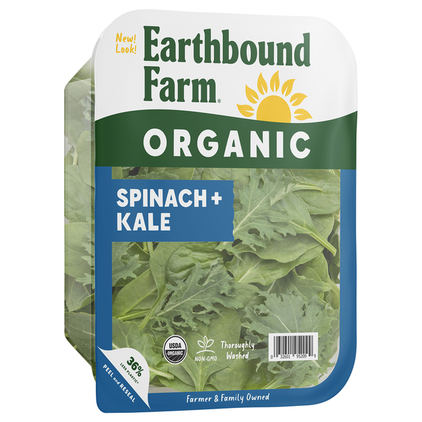 Packaged Vegetables & Fruits Earthbound Farm Organic Spinach + Kale hero