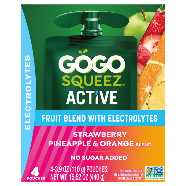 GoGo Squeez Fruit Blend, Strawberry Pineapple & Orange hero