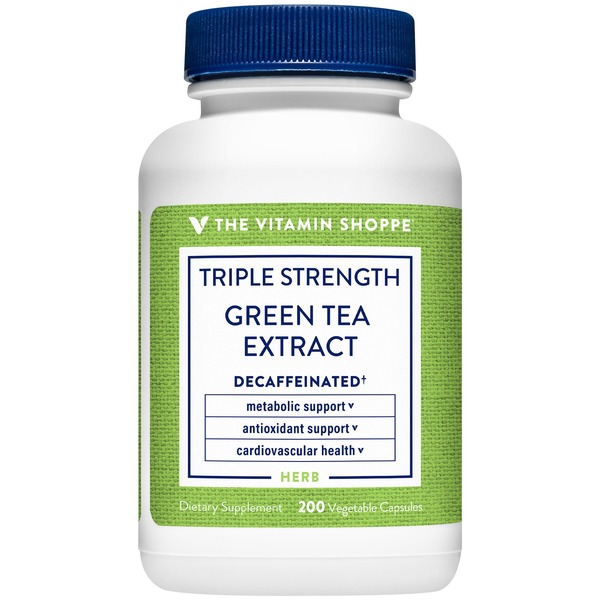 Antioxidants The Vitamin Shoppe Triple Strength Green Tea Extract - Decaffeinated Antioxidant - 750 MG (200 Vegetarian Capsules) hero