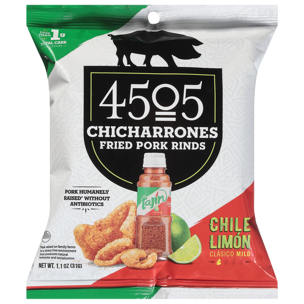 4505 Meats Fried Pork Rinds, Chicharrones, Chile Limon, Clasico Mild hero