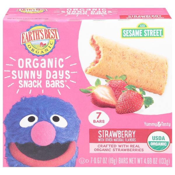 Baby Food & Formula Earth's Best Snack Bars, Strawberry, Sunny Days hero