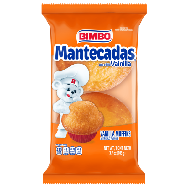 Latino Foods Bimbo  Mantecadas, 2 count, Vanilla Muffins hero