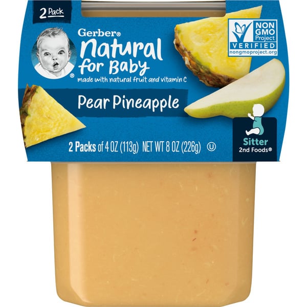 Baby Food & Formula Gerber Pear Pineapple 2nd Foods hero