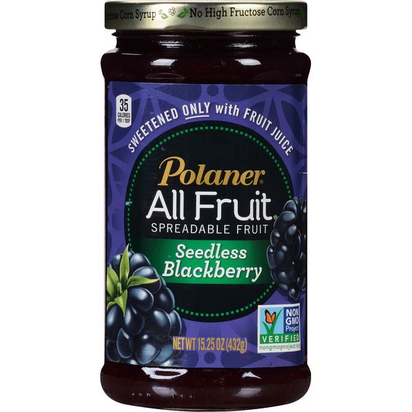 Spreads Polaner Gluten Free Seedless Blackberry Spreadable Fruit Blackberry Fruit Spread hero