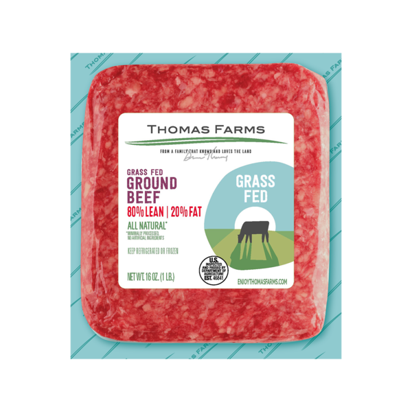 Meat Counter Thomas Farms Grass Fed Ground Beef, 80% Lean, 20% Fat hero