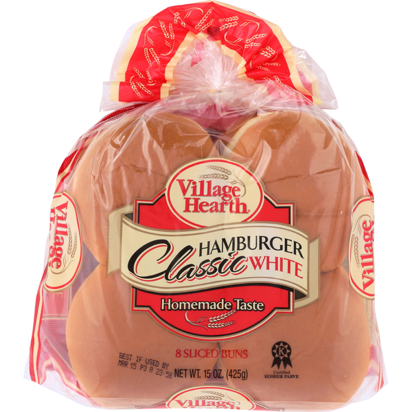 Buns & Rolls Village Hearth Classic Hamburger Bun hero