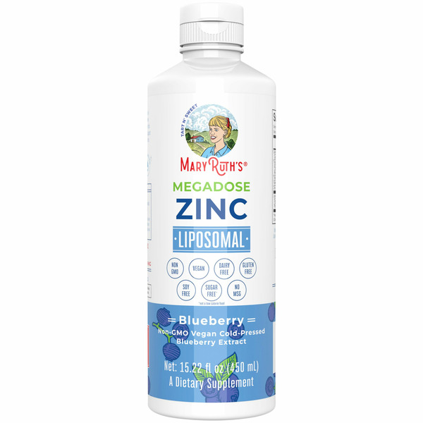 Other Vitamins Mary Ruth's Megadose Zinc Liposomal Ultra Absorption Liquid A Dietary Supplement, Blueberry hero