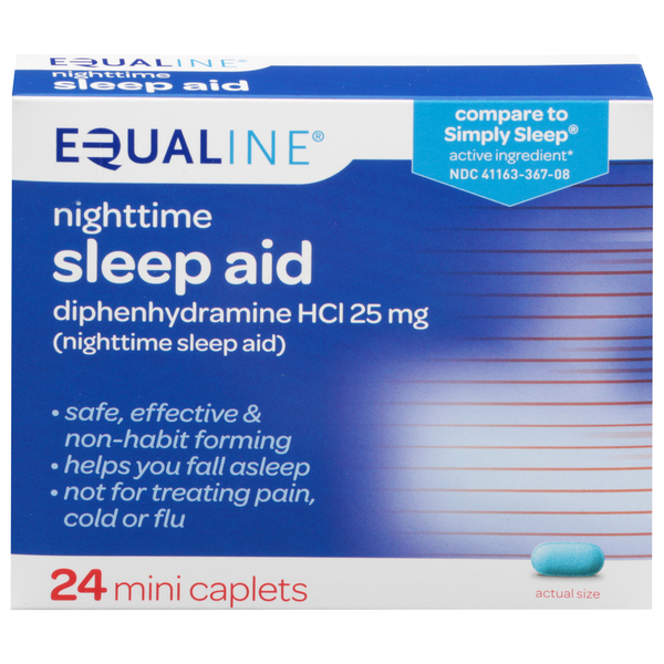 Muscles, Joints & Pain Relief Equaline Sleep Aid, Nighttime, 25 mg, Mini Caplets hero