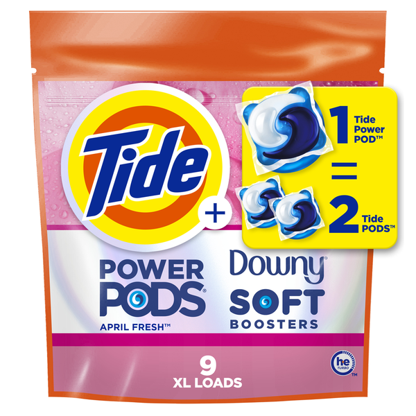 Laundry Tide Power PODs with Downy, Detergent hero