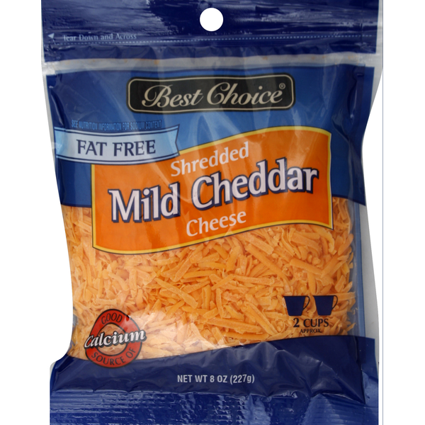 Packaged Cheese Best Choice Shredded Cheese, Fat Free, Mild Cheddar hero