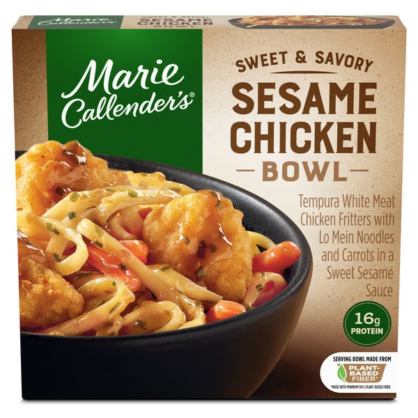 Poultry Counter Marie Callender's Sweet and Savory Sesame Chicken Bowl Frozen Meal hero