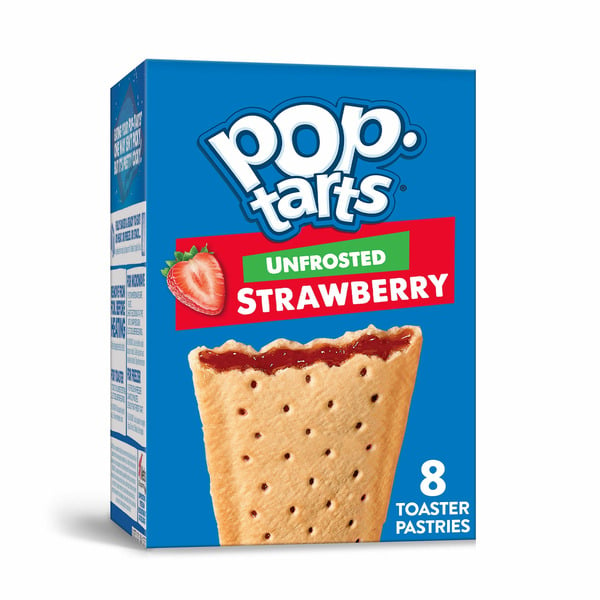 Breakfast Bars & Pastries Pop-Tarts Toaster Pastries, Breakfast Foods, Kids Snacks, Unfrosted Strawberry hero