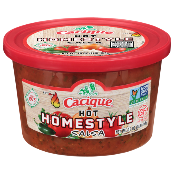 Fresh Dips & Tapenades Cacique Salsa, Homestyle, Hot hero