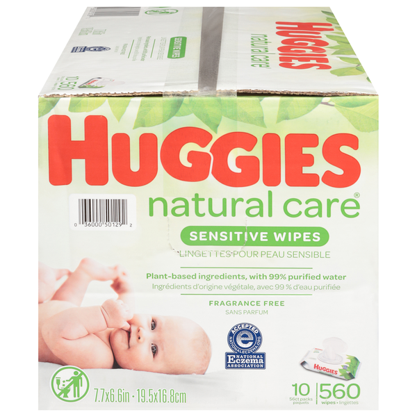 Diapers & Wipes Huggies Natural Care Sensitive Unscented Baby Wipes hero