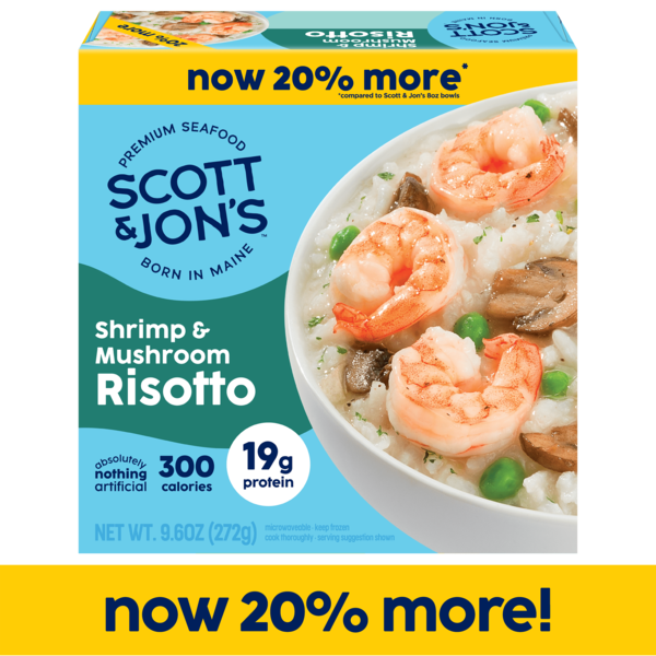 Prepared Meals Scott & Jon's Shrimp & Mushroom Risotto Bowl, Frozen Meal hero