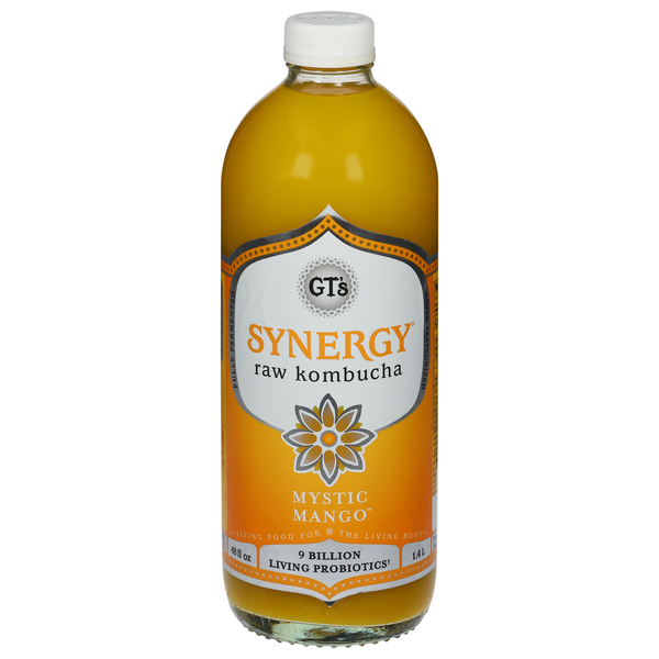 GT's Living Foods Kombucha, Raw, Mystic Mango hero