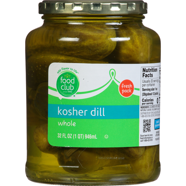 Pickled Goods & Olives Food Club Pickles, Kosher Dill, Whole hero