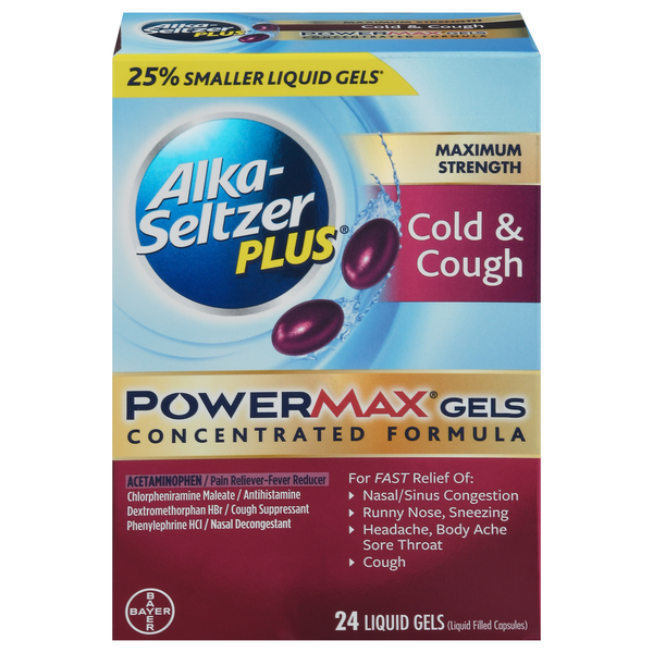 Cold, Flu & Allergy Alka-Seltzer Plus Cold & Cough, Maximum Strength, Liquid Gels hero