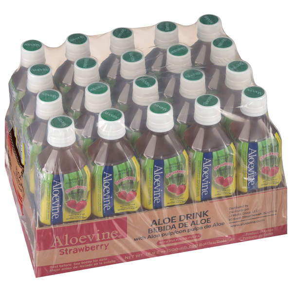 Juice & Nectars Aloevine Aloe Vera Drink, Refreshing, Strawberry hero