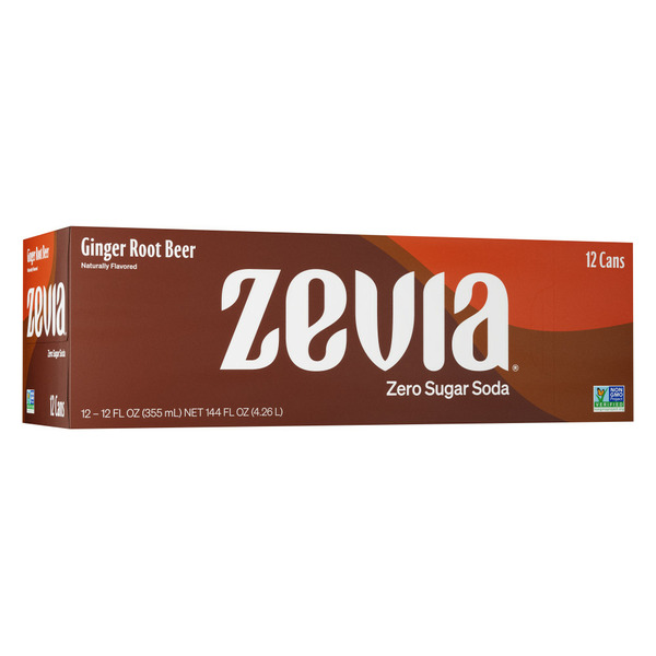 Soft Drinks Zevia Zero Sugar Ginger Root Beer Soda hero