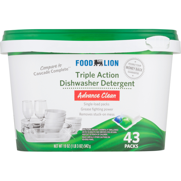 Dish Detergents Food Lion Dishwasher Detergent, Triple Action, Advance Clean hero