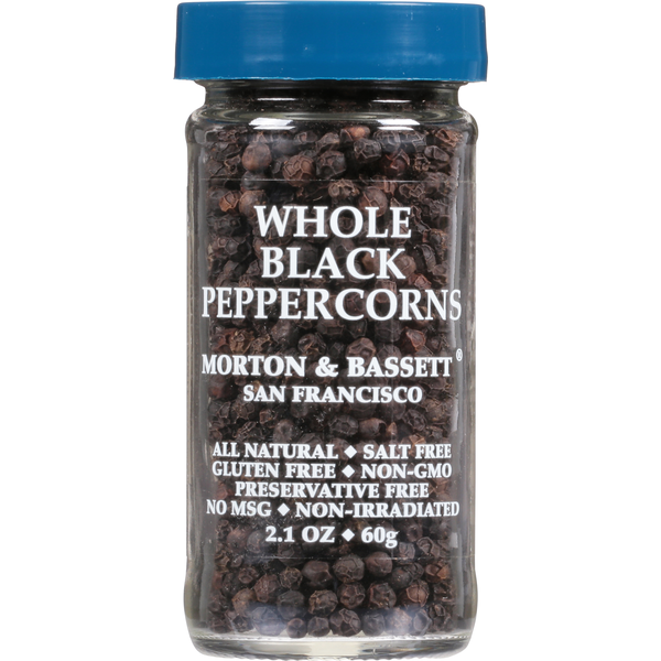 Spices & Seasonings Morton & Bassett Spices Peppercorns, Whole Black hero