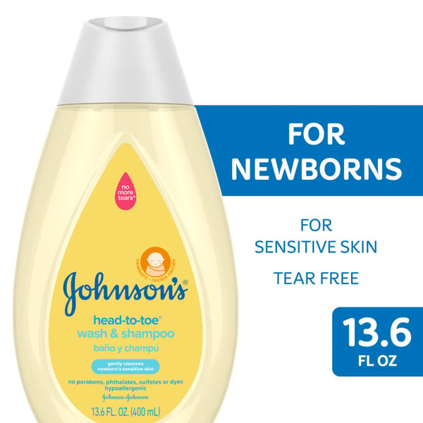 Baby Bath & Body Care Johnson's Head-To-Toe Tearless Gentle Baby Wash & Shampoo hero